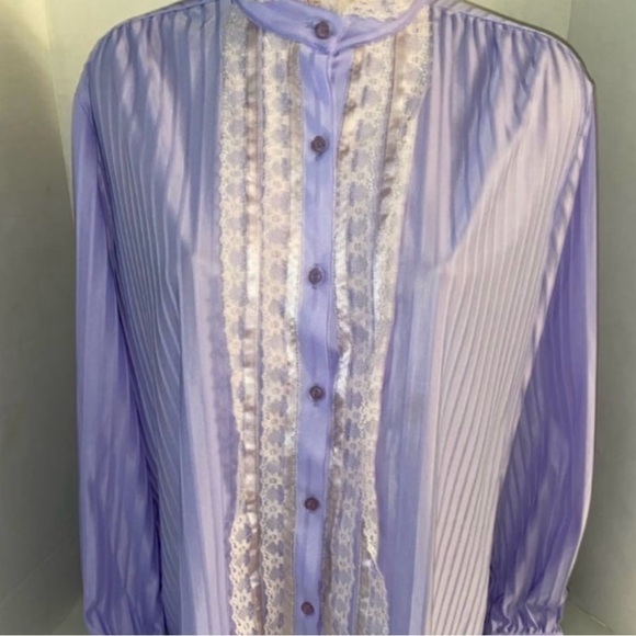 Vintage large bundle• lot of 10•Ladies silky long sleeved Secretary blouse Tops - Picture 9 of 13